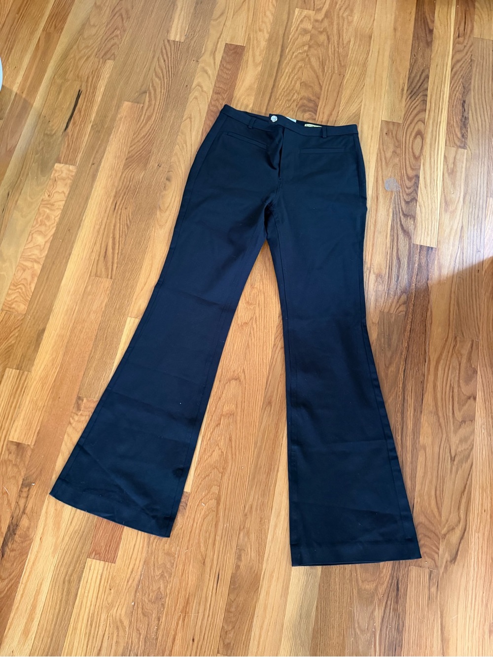 Anthropologie Black Boot-Cut Pants with Flared Hem